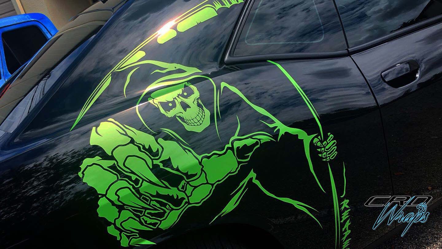 thumbnail image 2 of Grim Reaper Santa Muerte Skull Decal - Our Lady Of Holy Death Vinyl Sticker (Oracal 651) 2 of 6