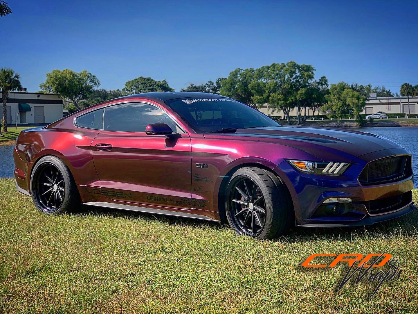 Full color change wrap on a 2017 Mustang - CRD Wraps