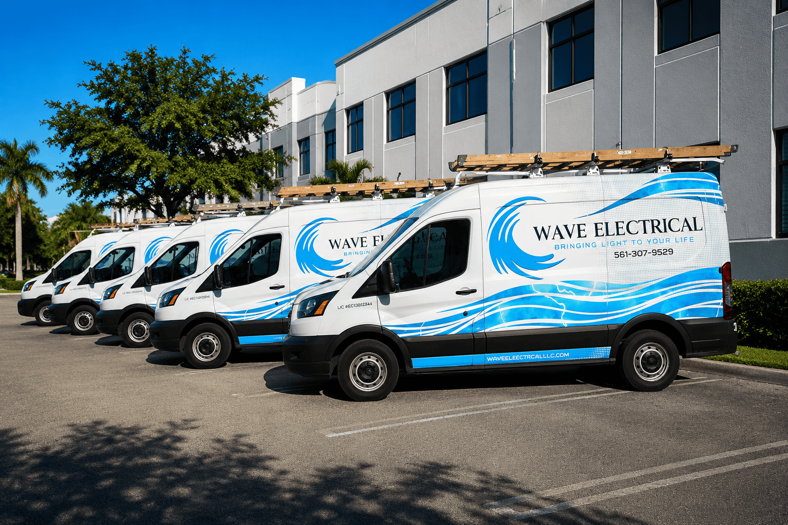 Wave electrical full commercial van wrap by CRD Wraps