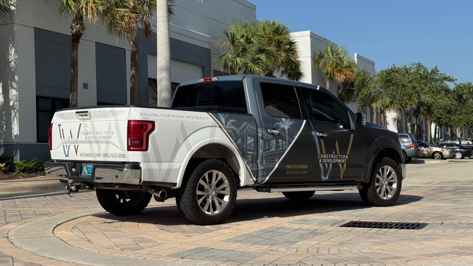 Ford F-150 contractor vehicle wrap for W Construction & Development