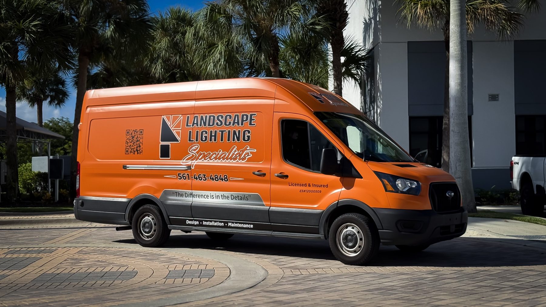 Orange Ford Transit full business vehicle wrap designed, printed and installed by CRD Wraps